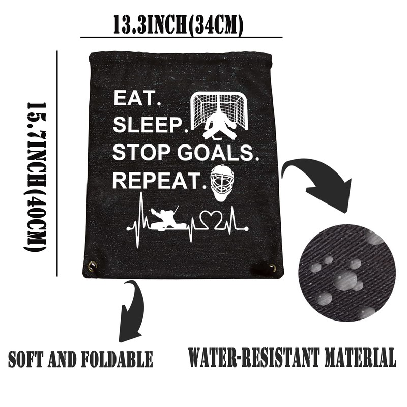 PXTIDY Hockey Bag Hockey Goalie Gift Eat Sleep Stop Goals
