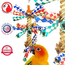 Bonka Bird Toys 1242 Helix Budgie Parrotlet Cockatoo Parrot Cages Cockatiel African Grey Macaw