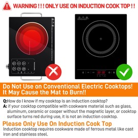Thermochromic Silicone Induction Cooktop Protect Mat, 2 PCS Multifunctional Silicone Mat for Induction Cooktop, Induction Cooktop Protective Cover (9.5 inches)