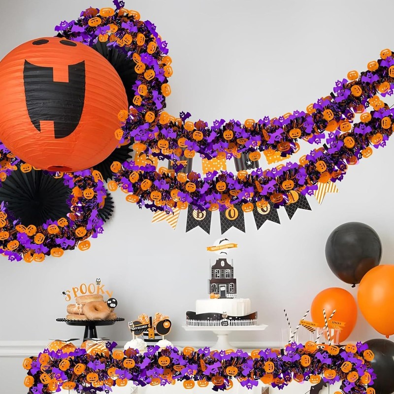 5Pcs Halloween Tinsel Garlands (Total Length 10m / 32.8ft)