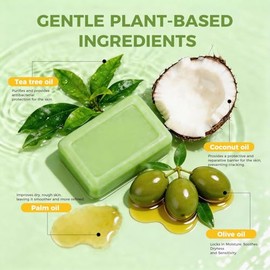 Árbol de Tè, Vegetal Tea Tree Oil, Limpieza suave para pieles sensibles, Cuidado corporal saludable, Para todos los tipos piel, Manos & Cuerpo 115G