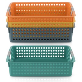 Skelang Multicolor Storage Basket, Classroom Organization, A4 Paper Trays Holder, Storage for Classroom Toy, Crayons, Handicrafts, Files, 4 Pcs