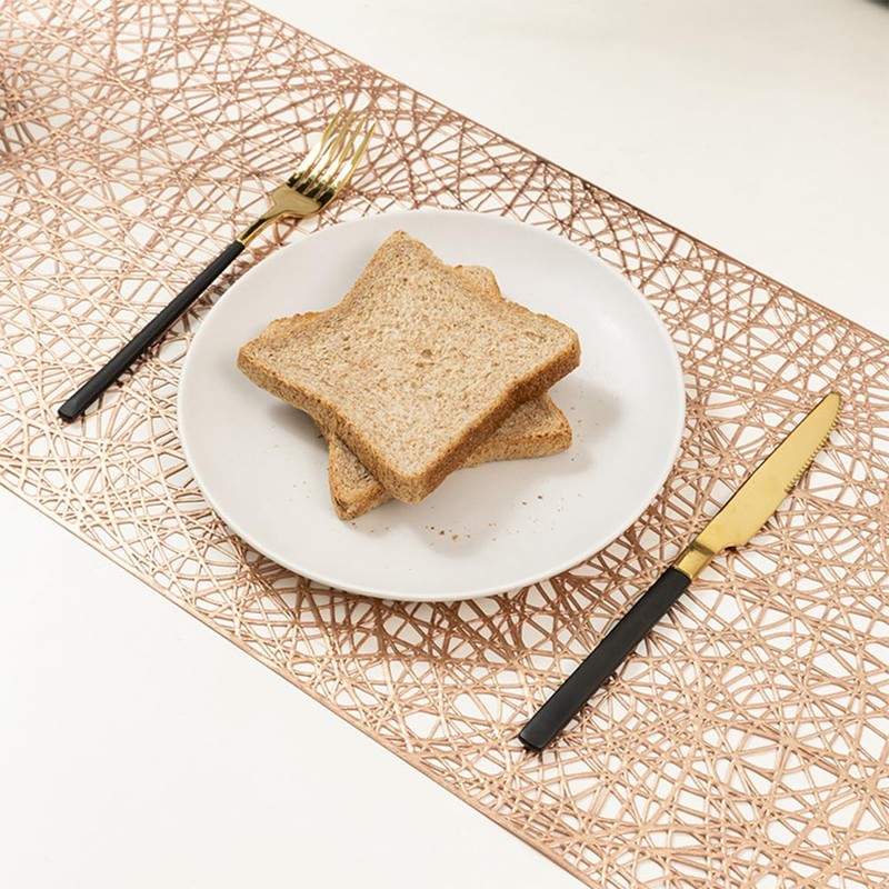 Hosoncovy Hollow Table Runner Non-slip Decorative PVC Table Mats Placemat