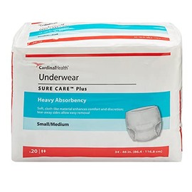 Surecare Protective Underwear Extra Absorbency Size Small/Medium (Bags of 20)