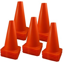 60 New Orange 9" Tall Durable Field Sports Marker Traffic Cones for Football, Soccer, Kids Games, Festivals, Indoor or Outdoor Activities, Agility Training, and More