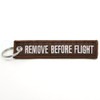 Remove Before Flight Keychain - Brown/White by Rotary13B1