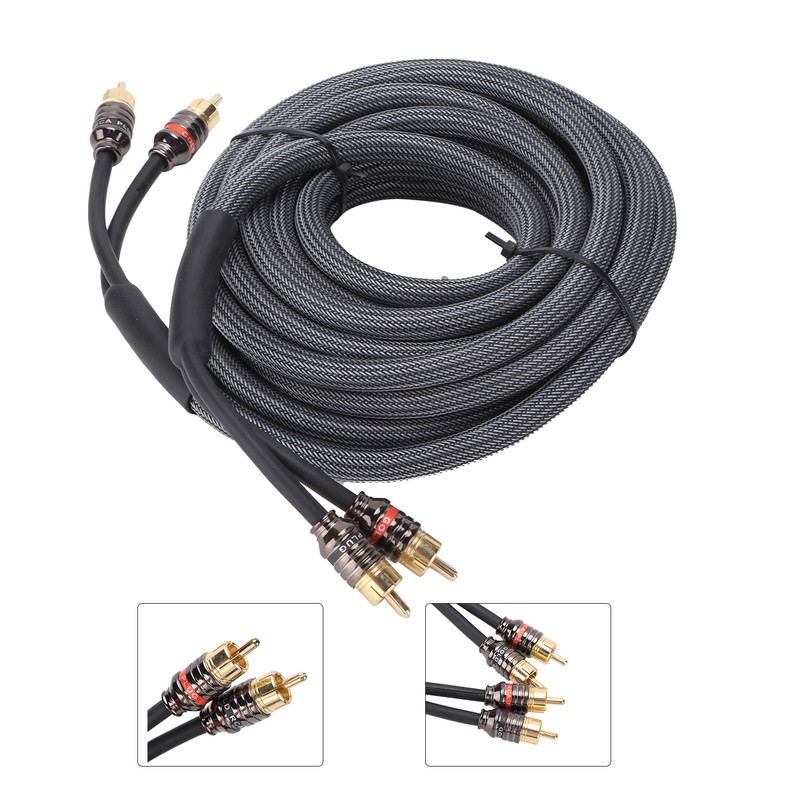 Car Audio Signal Cable Adapter 4.5m/180in Black PVC Plastic Layer