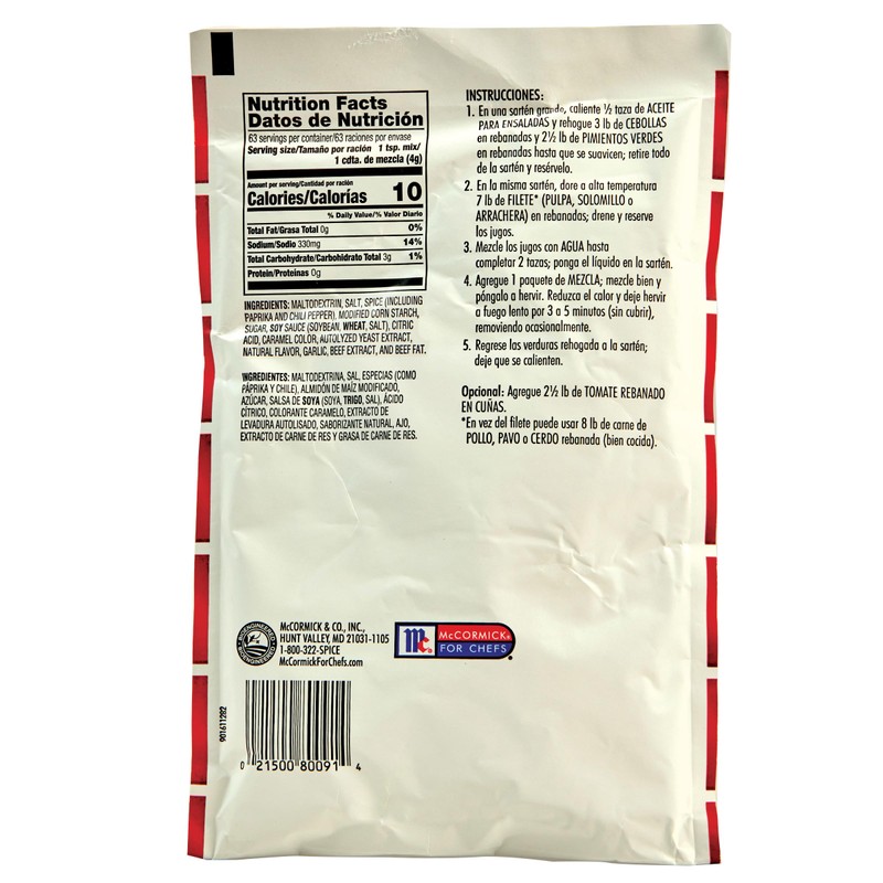 Lawry's Fajitas Seasoning Mix, 8.9 oz - One 8.9 Ounce
