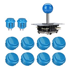 Arcade Game Controller Joystick Kits, ABS Zero Delay Game Joystick Arcade Buttons for PC Windows MAME Pi (Blue)