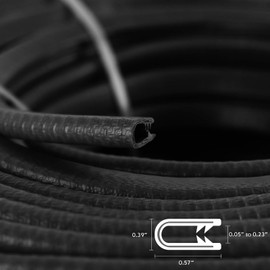 Rubber Edge Trim, U Channel Edge Trim with Metal Clips Edge Guard Protector, PVC Rubber Seal Strip for Sheet Metal, Car Doors, Hatches, Table Corners, Fit 3/64" to 1/4"(1.2mm-6.4mm), 10Ft, Black