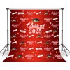 WOLADA Red Graduation Backdrop Class of 2025 8x8FT FW11