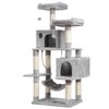 Hey-brother Large Multi-Level Cat Tree Condo Furniture with Sisal-Covered Scratching