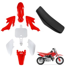 ABS Plastics Kit with High Elasticity Tall Seat, Pit Dirt Bike Plastic Fender, Thicker Plastics Compatible with Honda XR50R CRF50F XR50 CRF50 SDG SSR 50cc-110cc Pit Dirt Bike