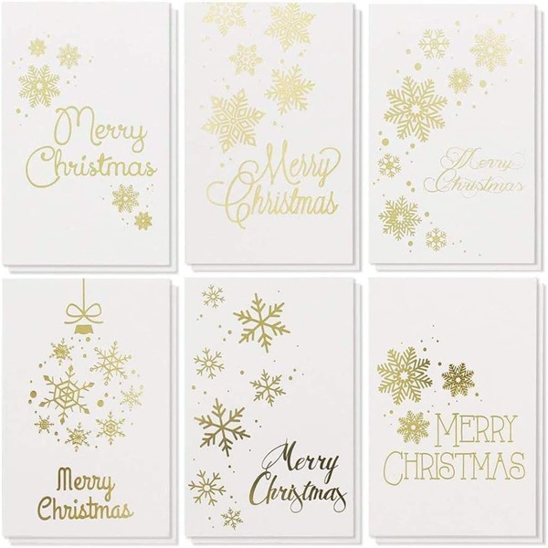 48 Pack Merry Christmas Greetings Cards with Envelopes Set, 6