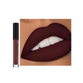 LYNTYAOU Matte Dark Brown Liquid Lipstick - Long Lasting, Waterproof, Non-Sticky, Full-Coverage Lip Gloss
