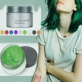 Hair Colour Wax Instant Hair Dye Disposable Hair Mud Natural Hairstyle Cream Unisex Temporary Modelling Clay Pomade Green