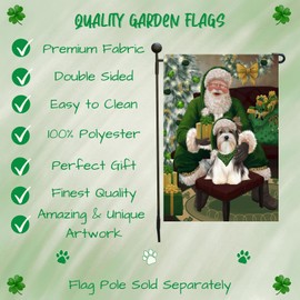 Doggie of the Day Biewer Dog Garden Flags - Christmas Irish Santa with Gift - Double Sided - Yard Lawn Spring Decorative Gift - Home Decor 12 1/2"w x 18"h - GFLAG250267