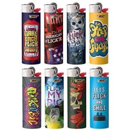Bic Lighter Flick My Bic  Lot of 8 Lighters Various Designs