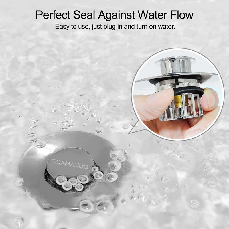 coamanug Bathtub Stopper | Shower Drain Hair Catcher, Pop-up Tub