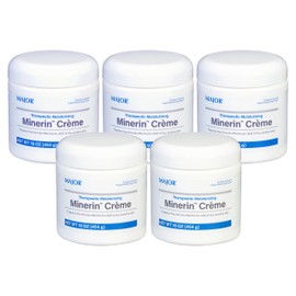 MAJOR Therapeutic Moisturizing Minerin Créme - Body Cream Moisturizer for Dry Skin - Fragrance-Free - 16 Oz. (5 Pack)