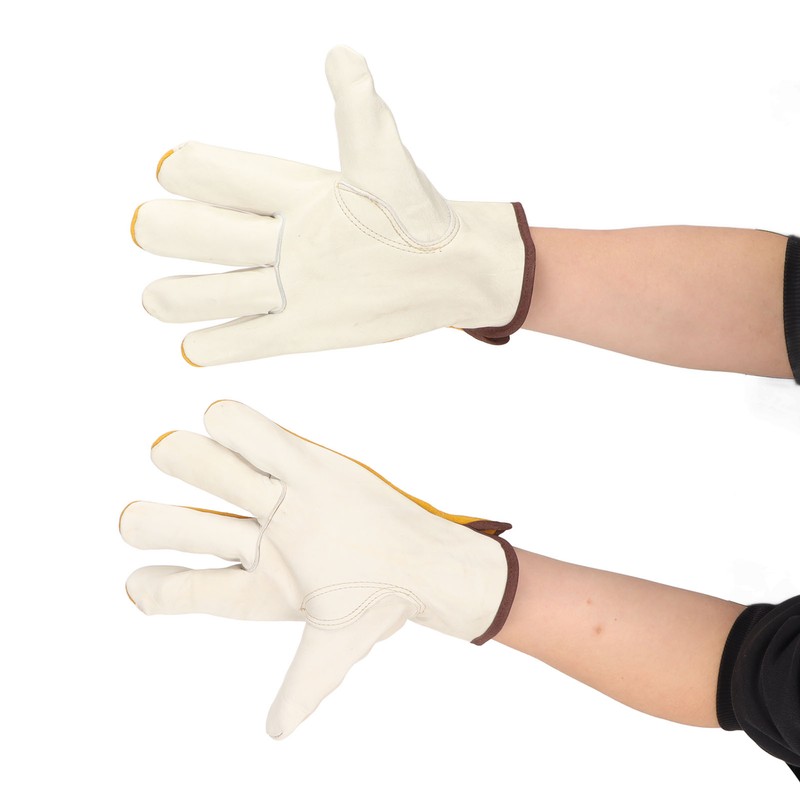 Garden Cowhide Gloves Puncture Proof Wearproof Full Finger Leather Gloves