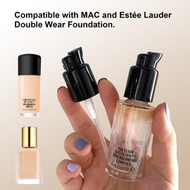 4pcs Replacement Foundation Pumps for MAC and Estee Lauder Double Wear, Foundation Pump for Makeup Bottles, Plastic Foundation Dispenser Pump with Protective Cap, Foundation Pump with Pressure Head