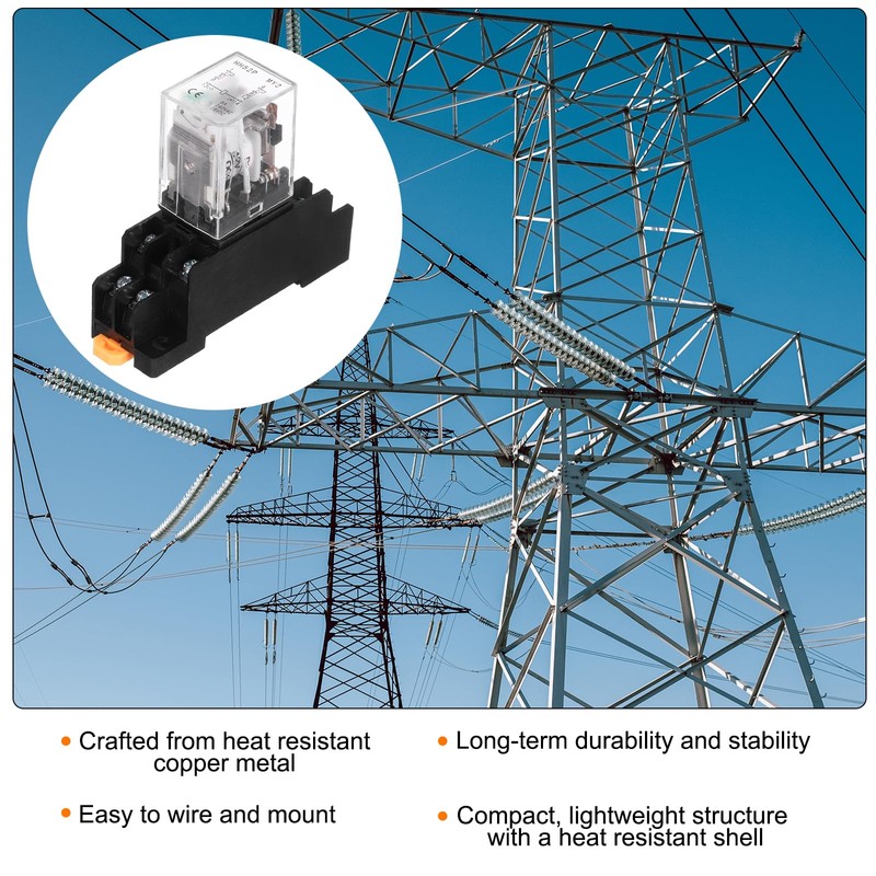 sourcing map 10Pcs DC 12V Electromagnetic Power Relay, 8-Pin 5A