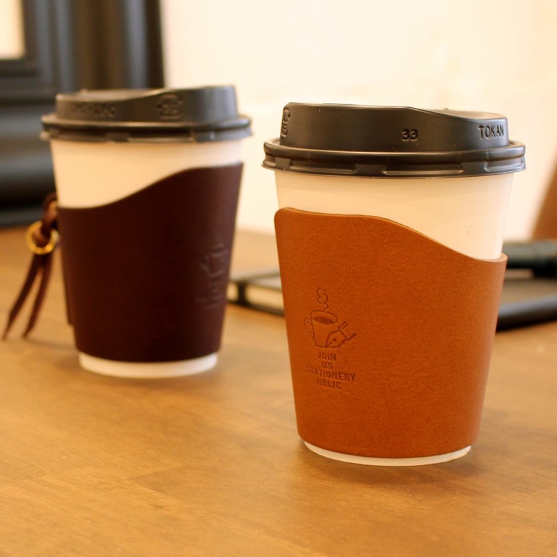 Japanese Stationery Original STATIONERY & COFFEE Genuine Leather Coffee Sleeve