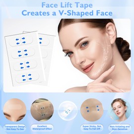 NBF AA11 Face Lifting Tape, Face Lift Tape Invisible for Sagging Skin, Instant Facelift Tapes for Women, Neck, Jowls, Wrinkles Lifts Sagging Skin, Concealed Makeup Tape, Visible Results in Seconds