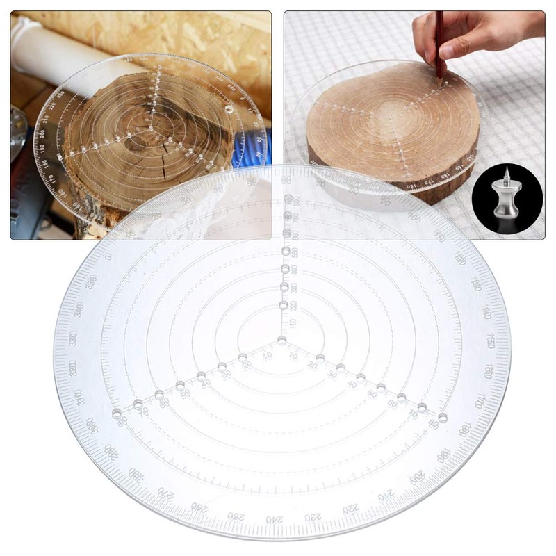 VISLONE Round Centre Finder Compass, Clear Acrylic Lathe Centring Tool,