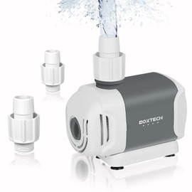 Boxtech Fountain Pump, Submersible Water Pump All-in-One Dual-Use Pump - 55w 3 Interchangeable Nozzles for Aquariums, Hydroponics, Outdoor Water Features (Energy Efficient, Compact Design)