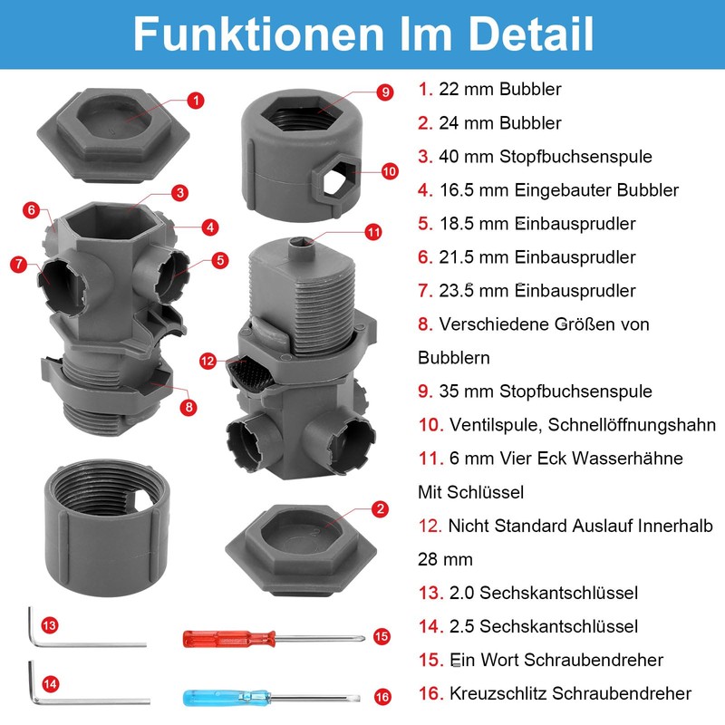 prota All In One Wrench Tool Set, Tap Strainer Key,