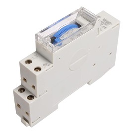 TopHomer Timer Switch, 24H 110-240V AC 16A 15Min Mechanical Programmable Din Rail Timer Switch Relay for Electric Circuit Control