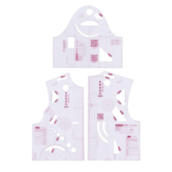 1:3 Mini Doll Clothes Design Ruler, Drawing Template Tools Sewing