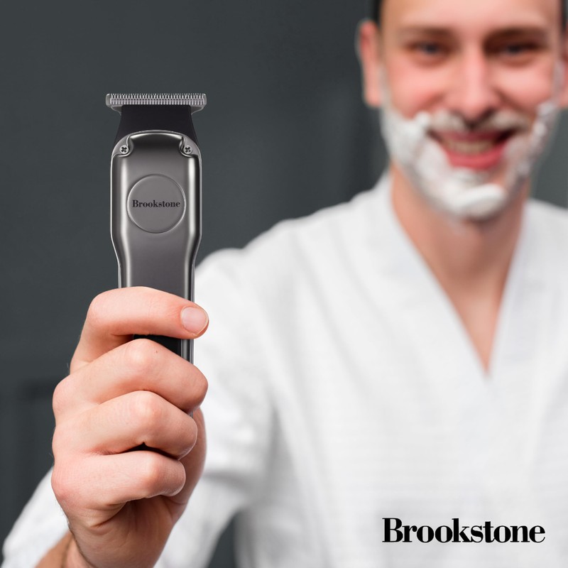 Brookstone - Metallic Cordless T-Blade Hair Clipper, Precision Cutting with