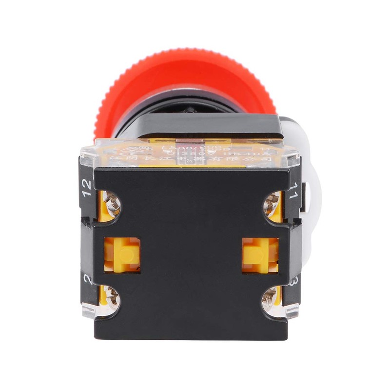 uxcell 22mm Mounting Hole Latching Emergency Stop Push Button Switch