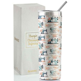 Onebttl Funny Sewing Gifts for Sew Lovers & Women, 20oz Stainless Steel Insulated Travel Mug, Perfect Gifts for Sewing Knitting Quilting Seamstress for Birthday & Christmas - Glitter