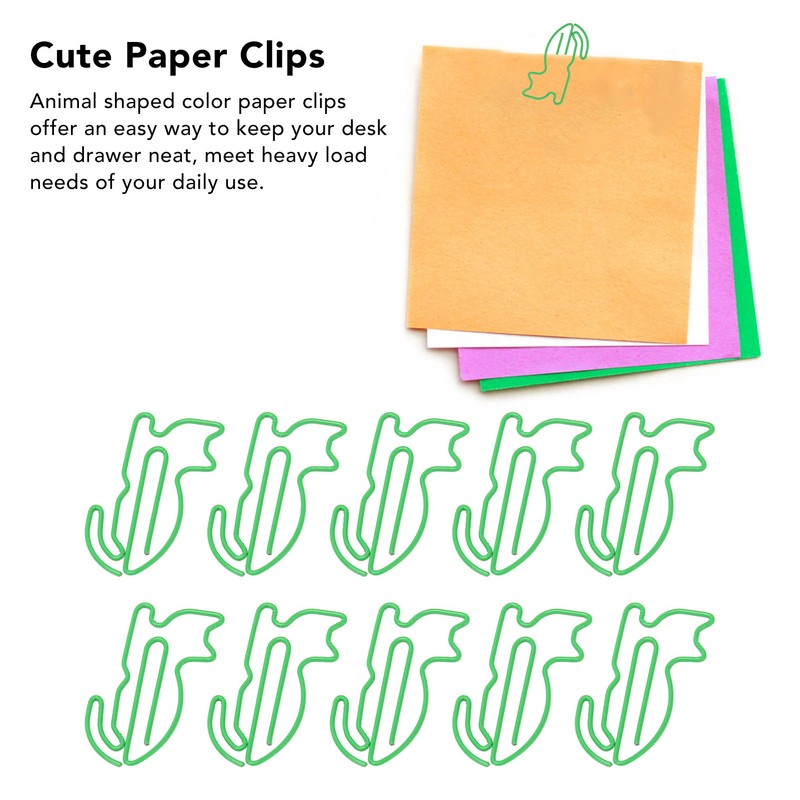 100 Pcs Cute Paper Clips Animal Shaped Fun Bookmark Document