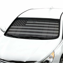 BDK Auto Sun Shade Black Flag Front Window Windshield Protector for Car Truck SUV