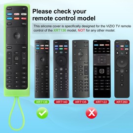 Silicone Cover for VIZIO Smart TV Remote Protective Case for XRT136 Remote Glow in The Dark Remote Skin Sleeve (with AAA Batteries)