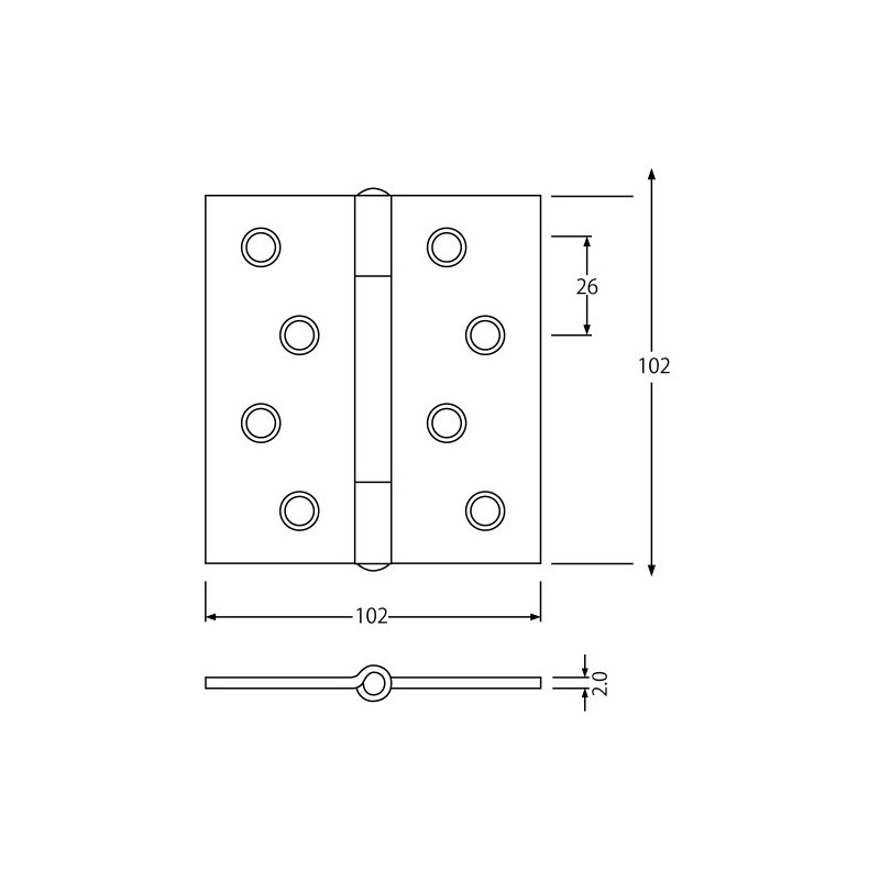 Best 130R Flat Star Hinges 0150-041 0.08 x 4.0 inches