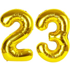 40 Inch Gold Balloon Number 23 Balloon,Jumbo Mylar Foil Helium Balloon for 23 Birthday Digital Balloons for Birthday Party,Wedding Anniversary Party Decorations