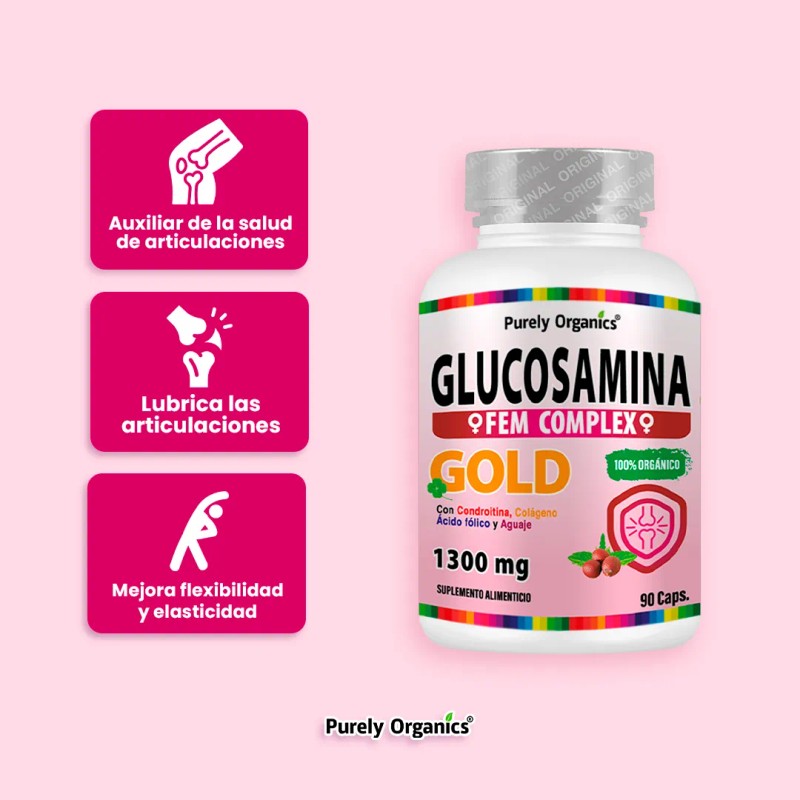 Glucosamina Gold para Mujeres | 90 Cápsulas | Purely Organics