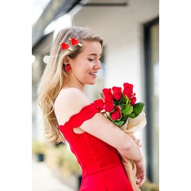 Horquillas para el cabello con forma de corazón para el día de San Valentín para mujer, con diamantes de imitación, esmaltados, con forma de corazón