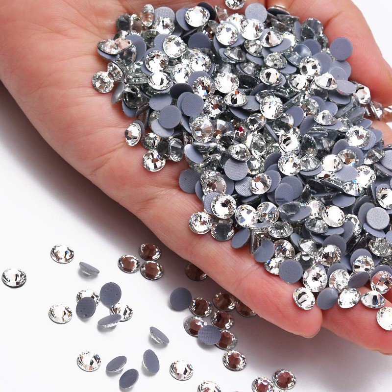 4500 Pieces Hot Fix Glass Flatback Rhinestones HotFix Round Crystal