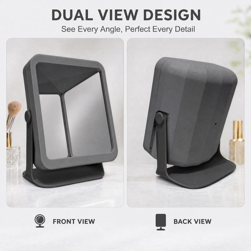 ChicReflect Non Reversing Mirror True Reflection Vanity Mirror, 90° Rotatable