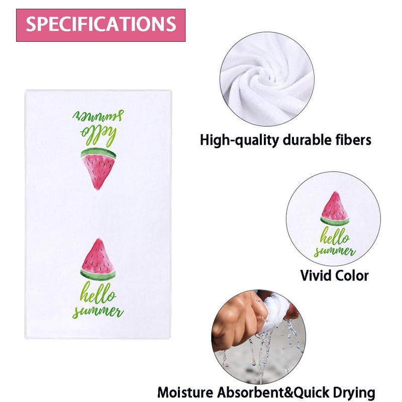 Secarond Hello Summer Watermelon Kitchen Towels Dish Towels, 18x28 Inch