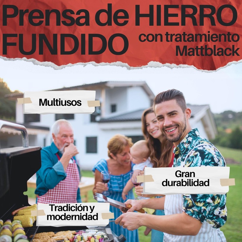 ElChico Cast Iron Hamburger Press - Ideal for Smash Burger