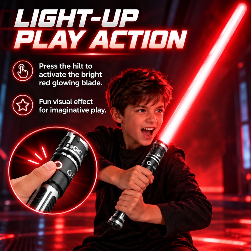 Glowing Toy Lightsaber for Kids’ Pretend Play – Telescopic LED