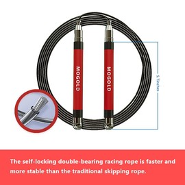2-in-1 Speed Rope: 2mm for Boxing/MMA & 3mm for CrossFit - Tool-Free Adjustable Cable System with Dual Bearings - Sweatproof Hybrid Grip for High-Inte